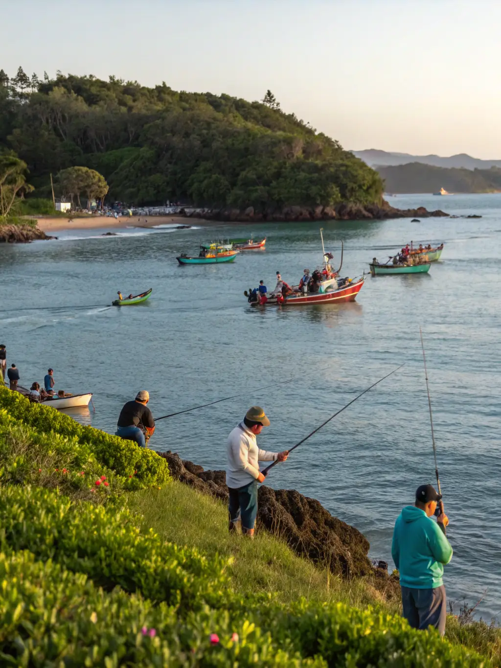 A photo of anglers participating in a friendly fishing competition organized by AAPPMA, promoting camaraderie and responsible angling practices.